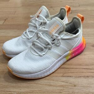 Adidas Boost Sneakers with Orange and Pink Highlights